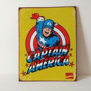 Retro Captain America Marvel Tin Sign Home Decor